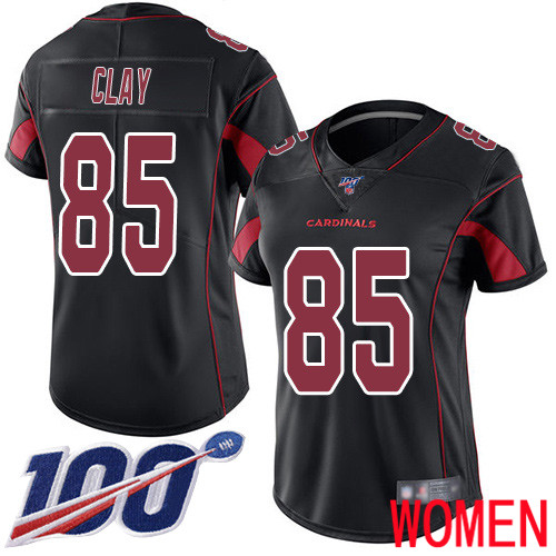 Arizona Cardinals Limited Black Women Charles Clay Jersey NFL Football #85 100th Season Rush Vapor Untouchable->women nfl jersey->Women Jersey